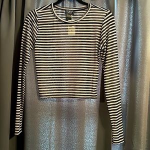 Hot Topic Midnight Hour Stripped Top NWT